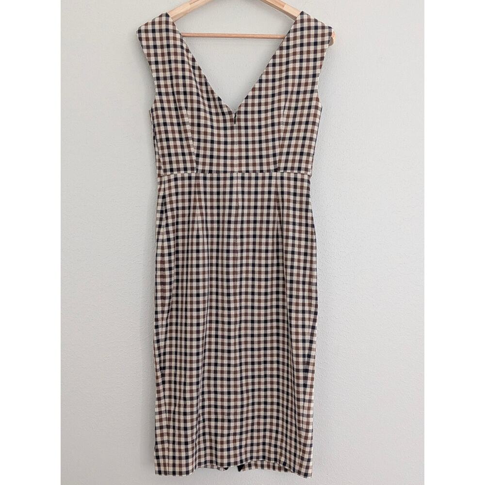Veronica Beard Dress Lark Size 8 Plaid Check Midi Dress Knee Length $550 NWT - Picture 6 of 11